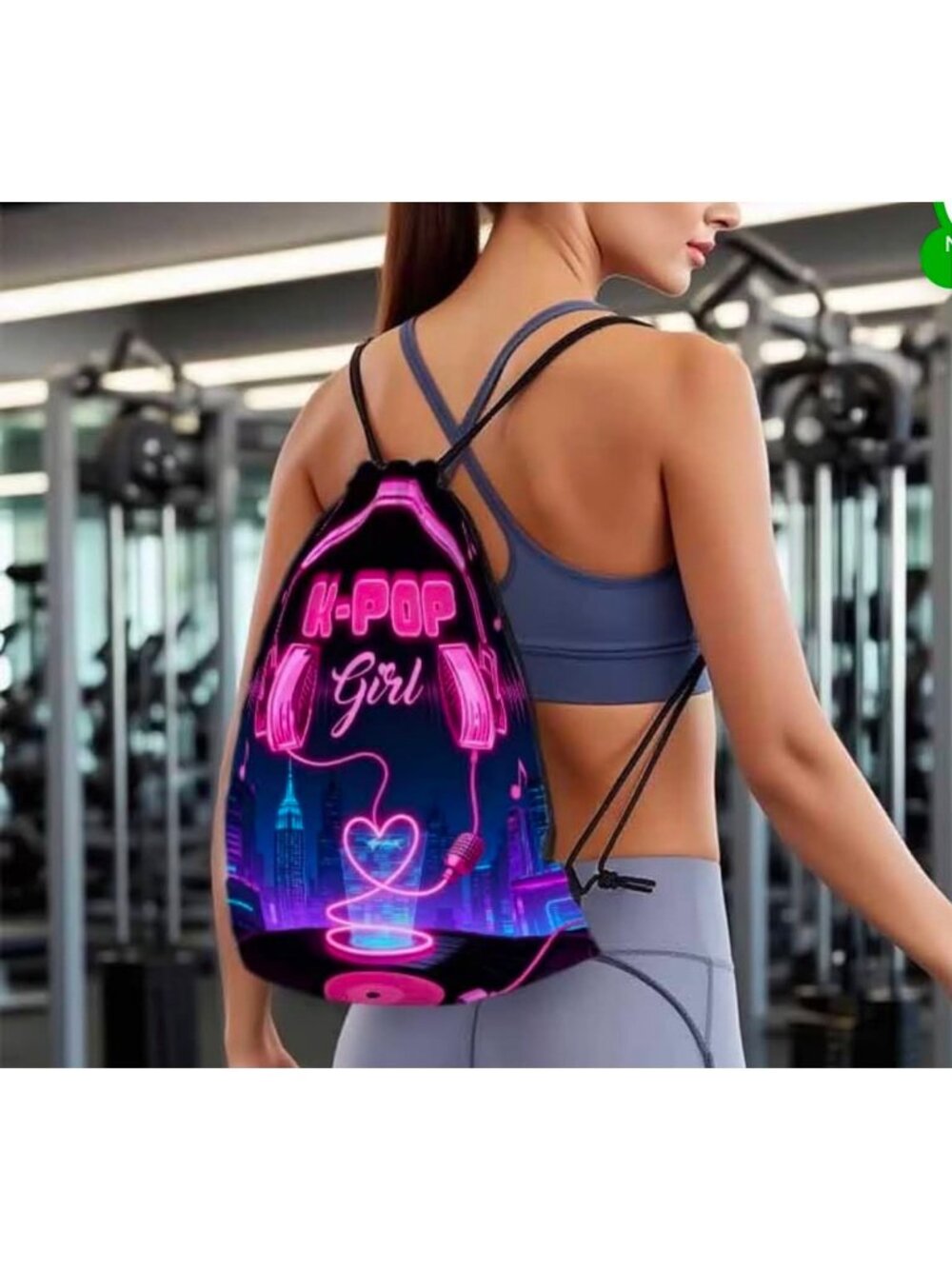 K-Pop Girl Drawstring Backpack - Picture 2 of 2